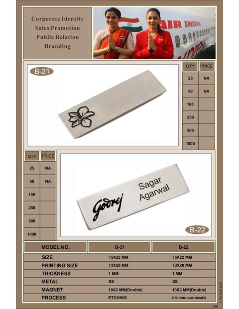 Etched Metal Name Badges