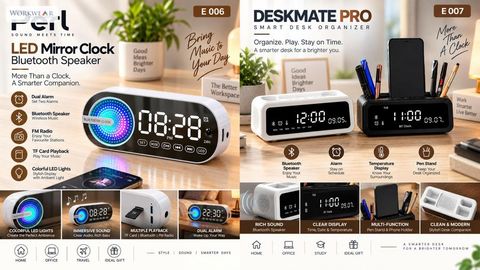 Deskmate Pro – Smart Desk Organizer & LED Mirror Clock