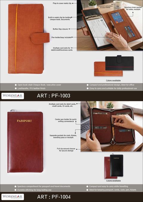 Cheque Book & Passport Cover — PF-1003 / PF-1004