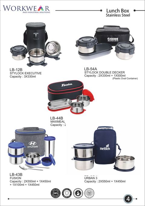 Stylock, Fusion & Urban 3 — Stainless Steel Lunch Boxes