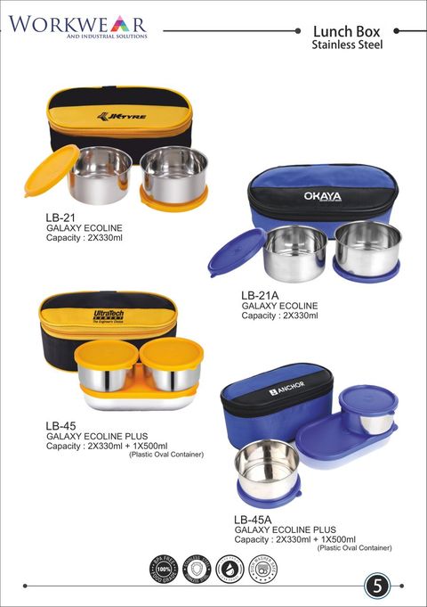 Galaxy Ecoline & Ecoline Plus — Stainless Steel Lunch Boxes