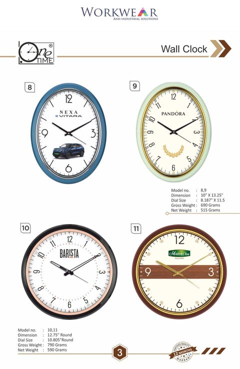 Wall Clock — Models 8, 9, 10, 11