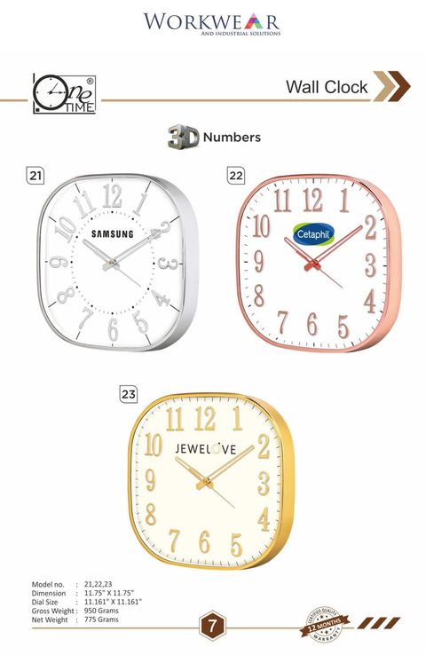 Wall Clock — Models 21, 22, 23