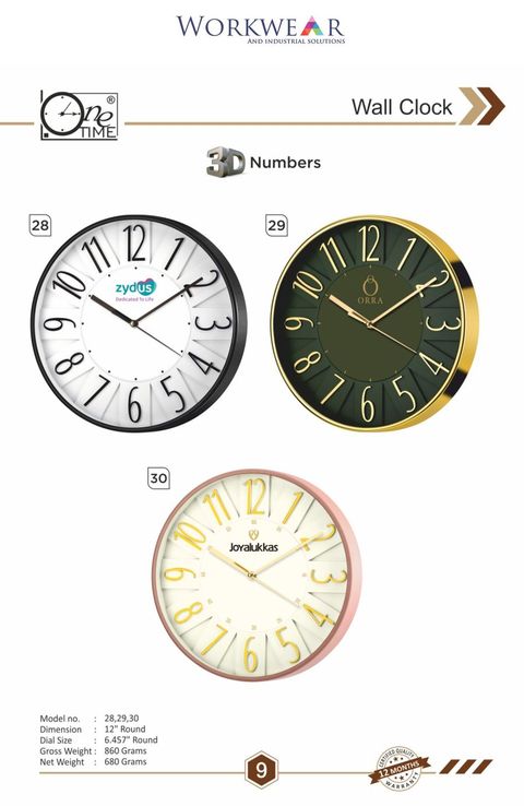 Wall Clock — Models 28, 29, 30