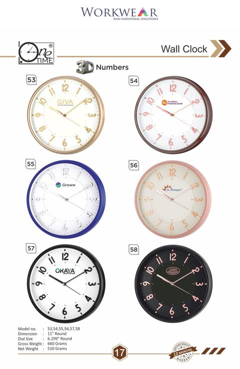 Wall Clock — Models 53, 54, 55, 56, 57, 58