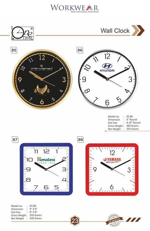 Wall Clock — Models 85, 86, 87, 88